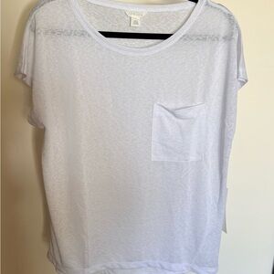 Caslon White Short Sleeve Tee with Pocket